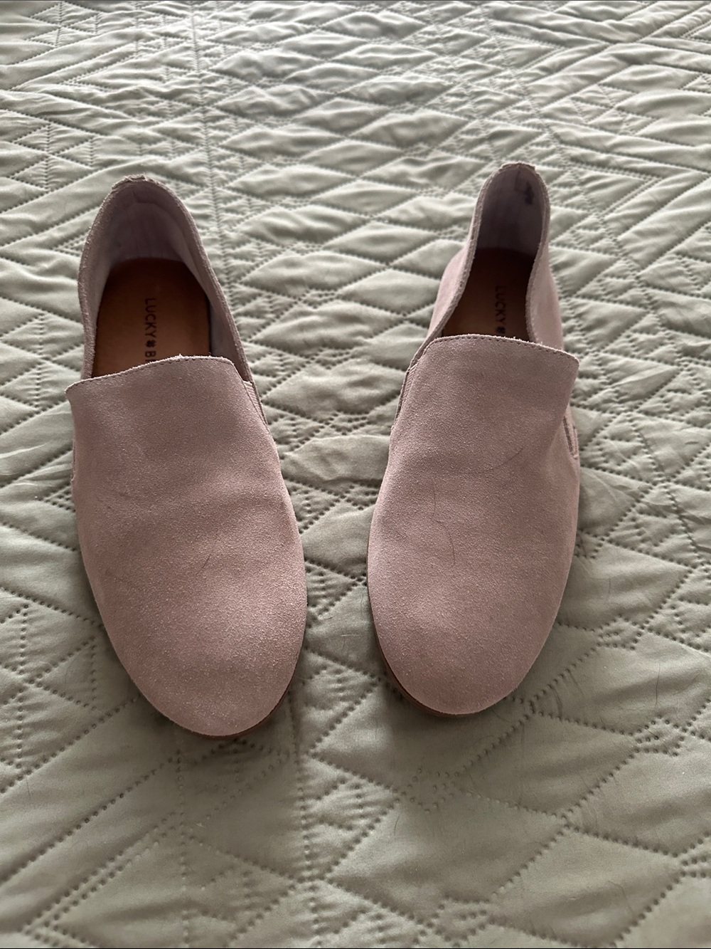 Lucky Brand Pale Pink Suede Slip-On Flats
